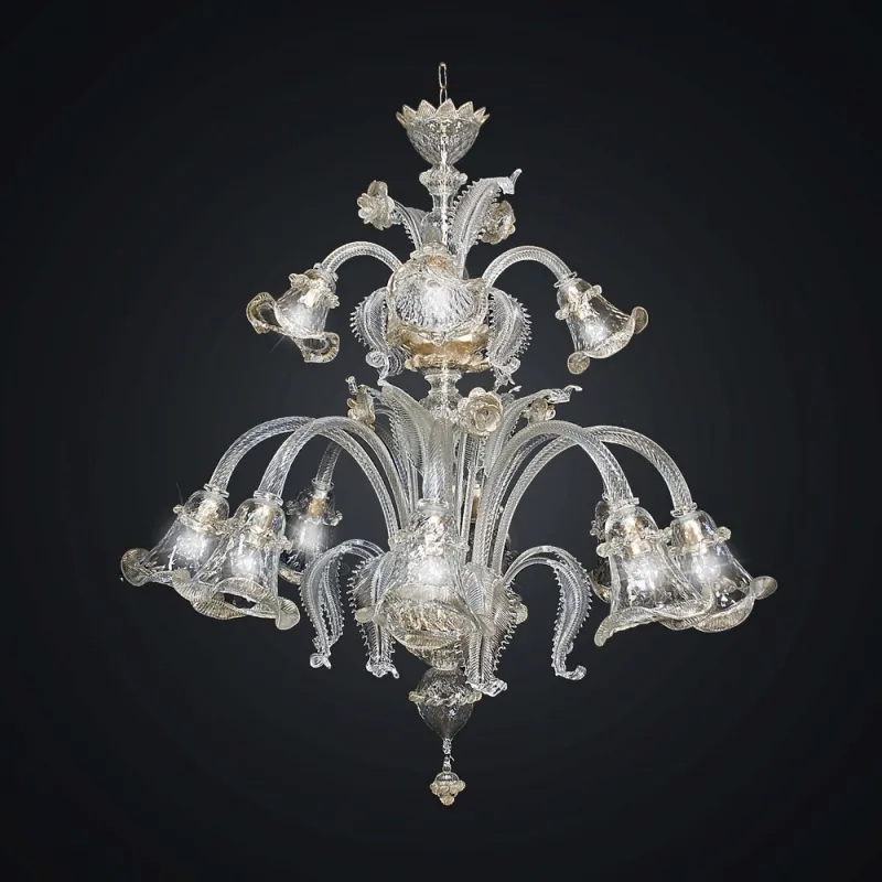 Murano classic chandelier 2 floors 12 lights BGA 590 / 12B