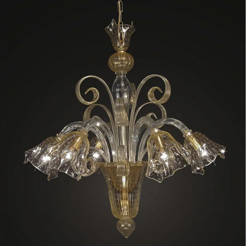 Lampadario cristallo oro classico 6 luci BGA 1723