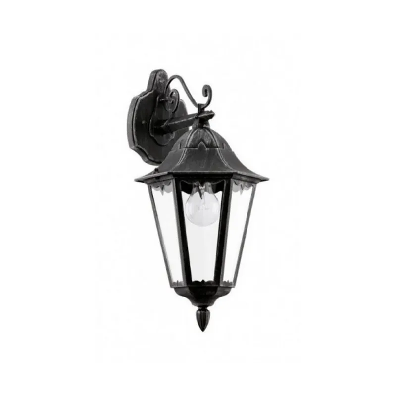 Classic black-silver outdoor wall lamp GLO 93456 Navedo