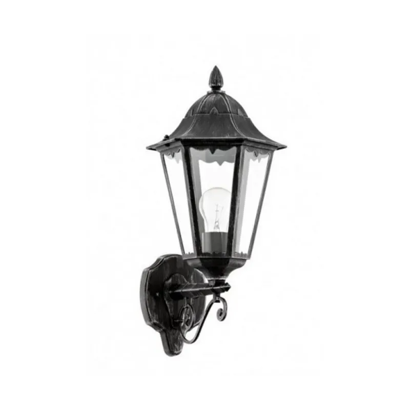 Classic black-silver outdoor wall lamp GLO 93457 Navedo