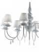 Modern white chandelier with Blanche lampshades 8 lights