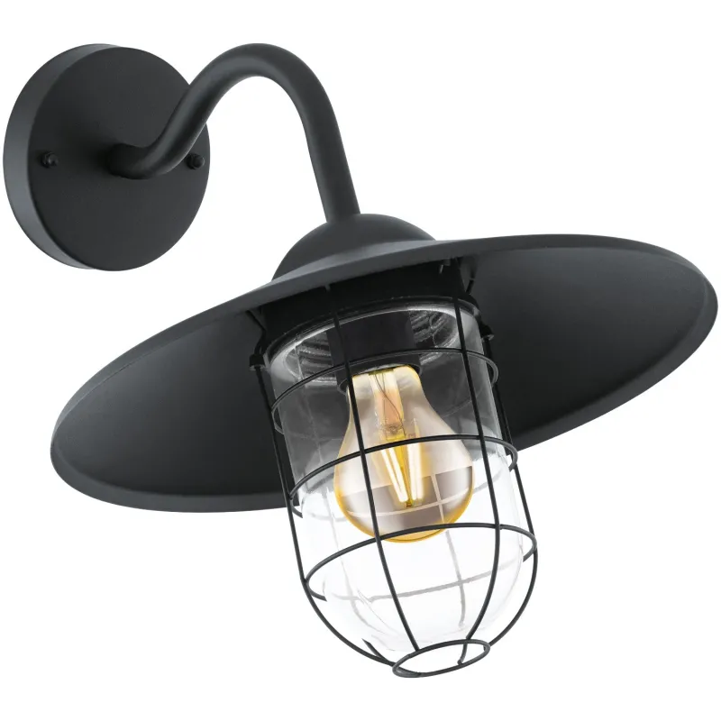 Applique da esterno moderno nero 1 luce GLO 94792 Melgoa