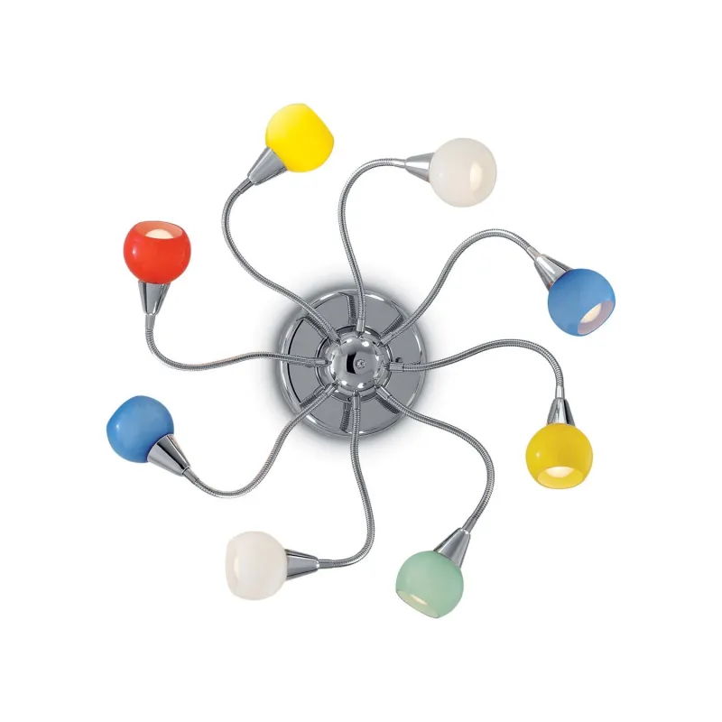 Modern ceiling lamp with 8 lights flexible glasses Tender color