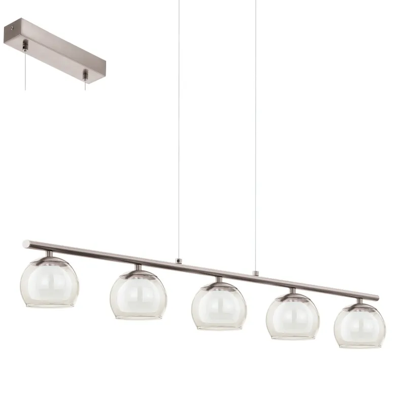 LED modern chandelier nickel GLO 94319 Ascolese