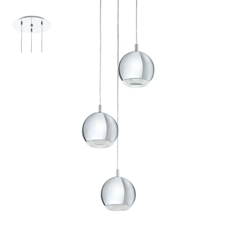 Chrome modern LED chandelier GLO 95913 Conessa