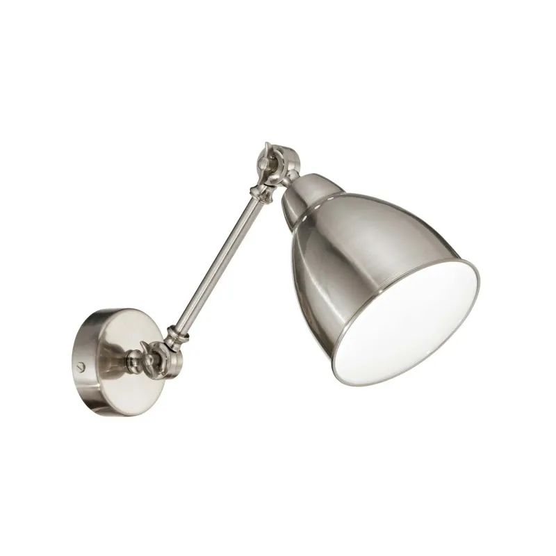 Modern nickel adjustable wall light 1 light Newton