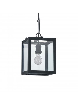 Vintage black matte chandelier with 1 light Igor glass