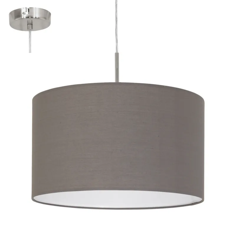 Chandelier in Anthracite Modern Fabric 1 light GLO 31574 Pasteri