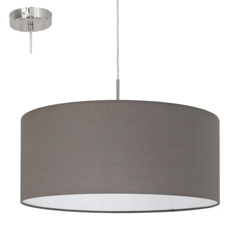 Lampadario in Tessuto moderno Antracite 1 luce GLO 31578 Pasteri