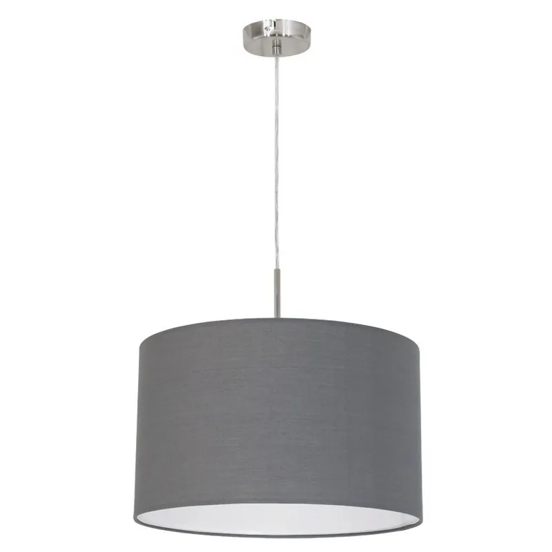 Modern light gray fabric chandelier 1 light GLO 31573 Pasteri