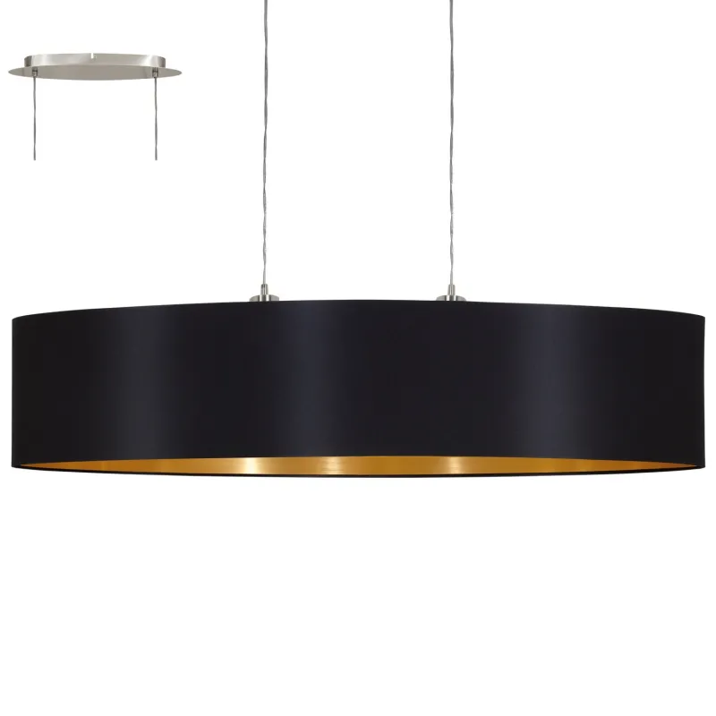 Lampadario in Tessuto moderno Nero GLO 31616 Maserlo