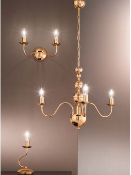 Lampadario classico con paralumi 5 luci DP014