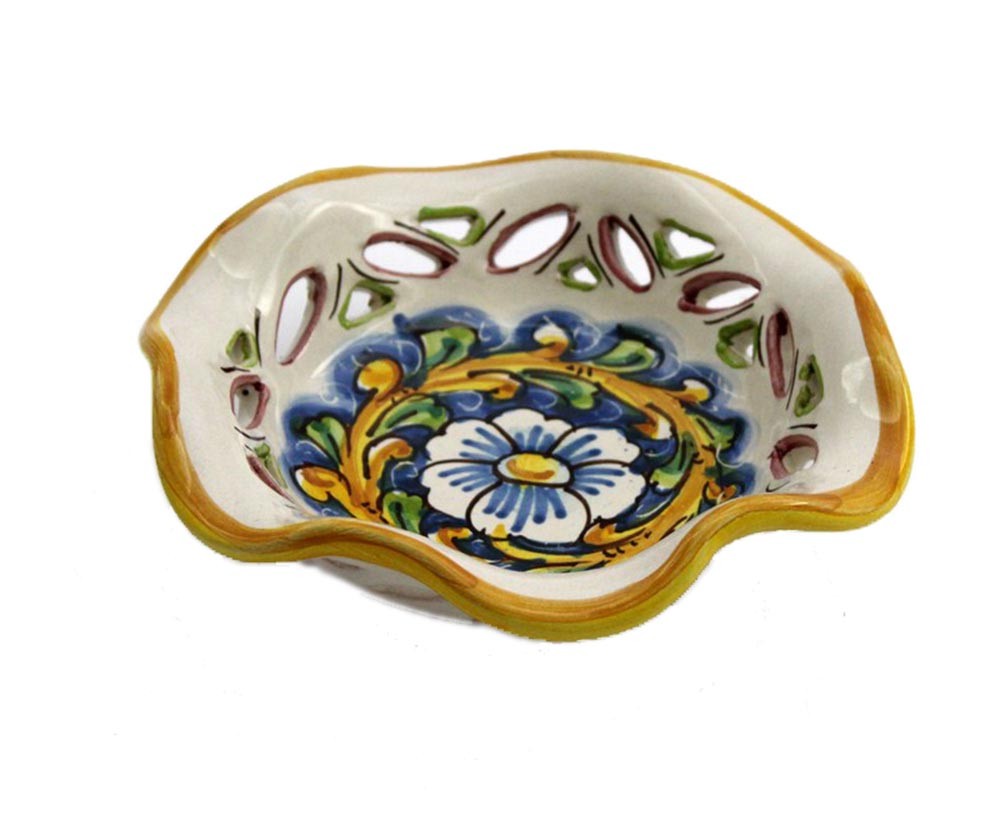 Gufo in ceramica di caltagirone siciliana decorata a mano h.12cm