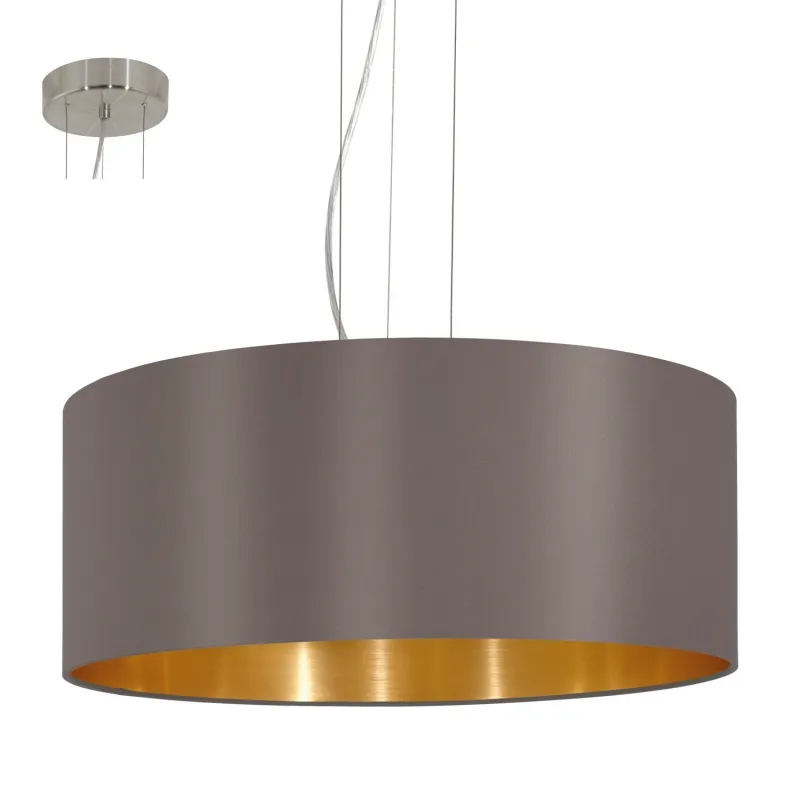 Modern chandelier in gray fabric 3 lights GL1157