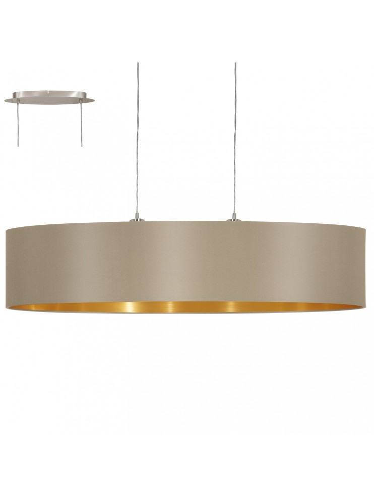 Modern chandelier in fabric Tortora 2 lights GLO 31618 Maserlo