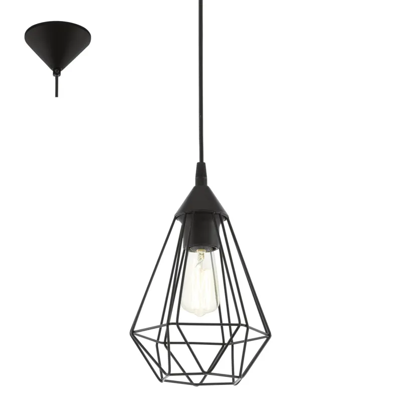 Vintage chandelier 1 light black GLO 94187 Tarbes