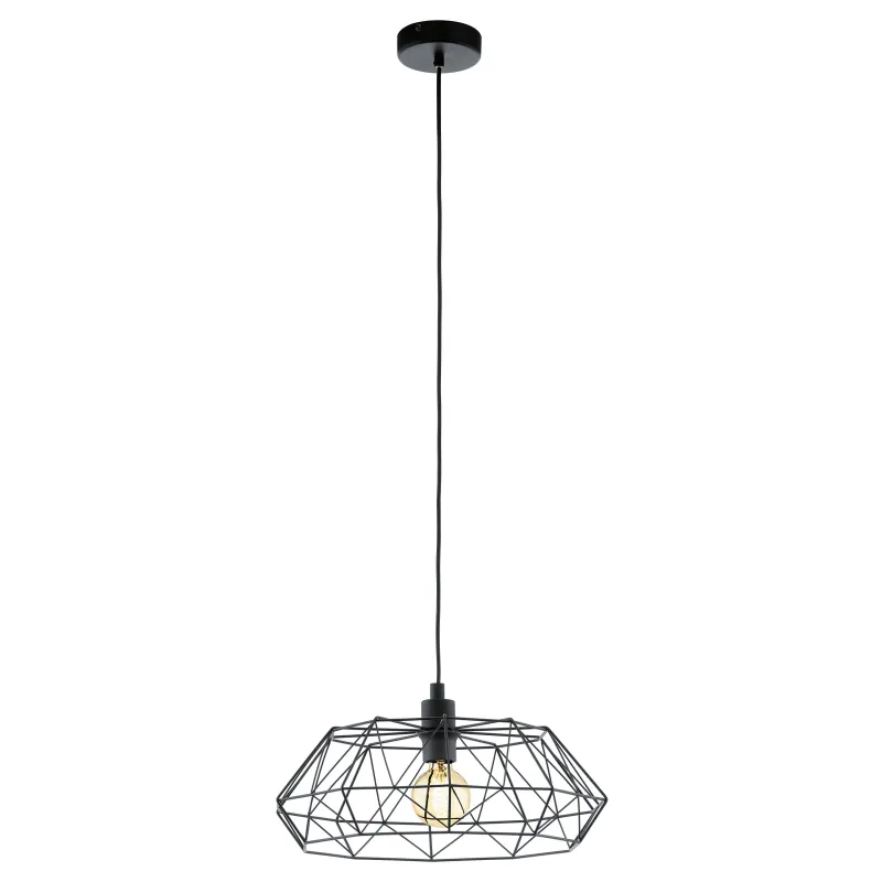 Lampadario vintage 1 luce nero GLO 49487 Carlton 2