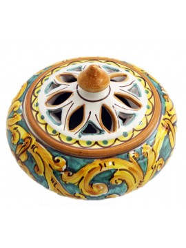 Porta caramelle piccolo in ceramica siciliana art.2 dec. Gianluca