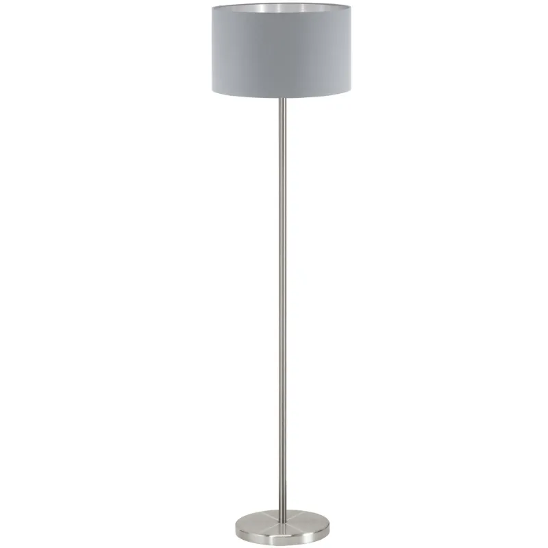 Modern floor lamp in gray GLO 95173 Maserlo fabric