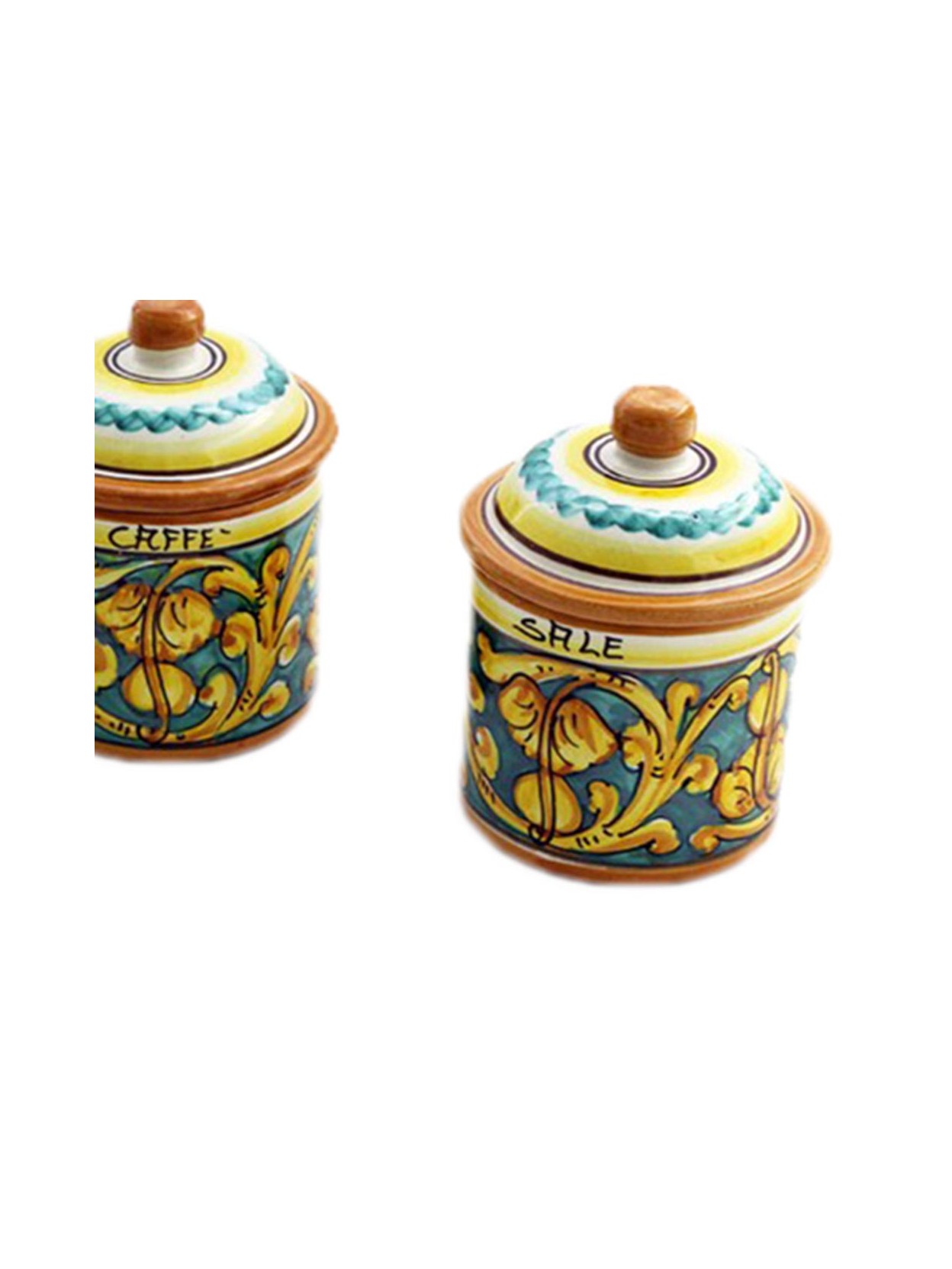 Tris caffe-zucchero-sale small – Sicilia ceramics