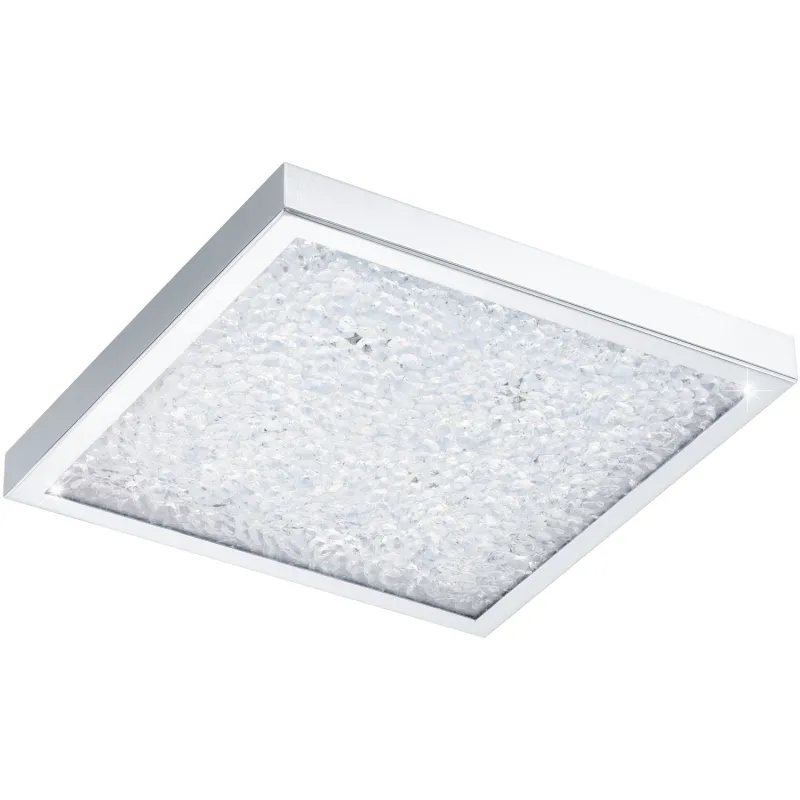 Chrome plated modern LED ceiling light with GLO 32025 Cardito glass