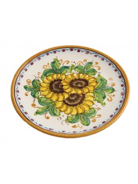 Piatto in ceramica siciliana art.14 dec. Girasole