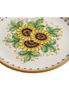 Piatto in ceramica siciliana art.12 dec. Girasole