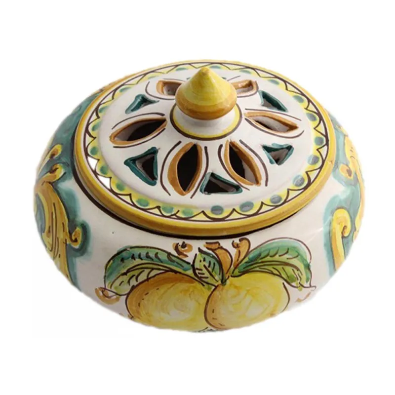 Small candy holder in Sicilian ceramic art.2 dec. lemons