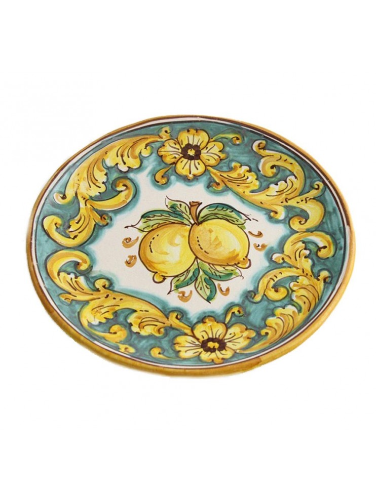 Piatto in ceramica siciliana art.14 dec. Limoni