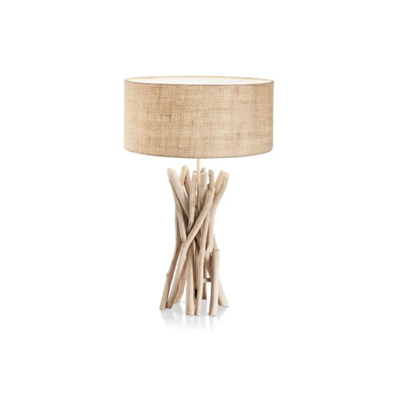 Rustic wooden table lamp 1 light Driftwood