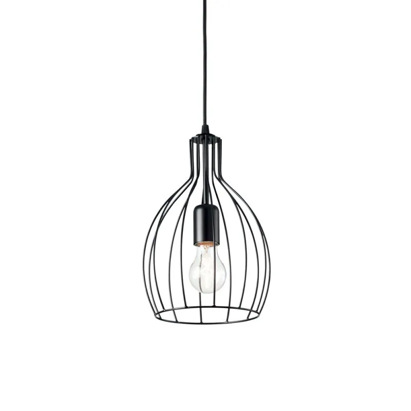 Lampadario vintage 1 luce nero Ampolla-2