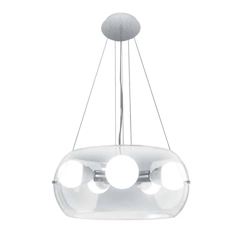 Modern glass chandelier 5 lights Audi 10 transparent