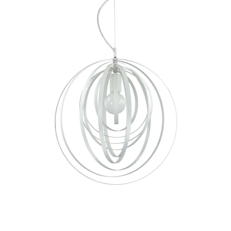 Circular modern chandelier 1 light White disk