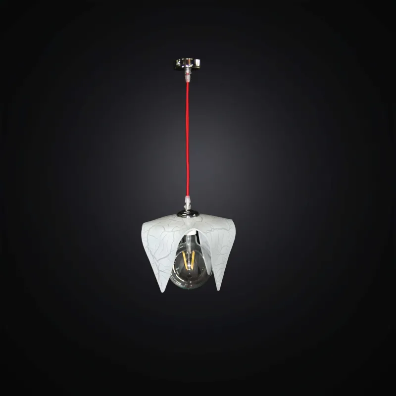 Modern pendant lamp in glassofusion 1 light BGA 2828 / P22 white