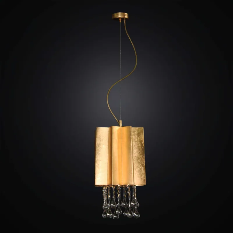 Classic chandelier in gold and crystal leaf 1 light BGA 2841 / P23