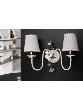 Generico Lume, lampada da tavolo contemporanea bianco-cromato con paralume  1 luce LG 157/p per camera da letto, salotto, soggiorno, cameretta. :  : Illuminazione