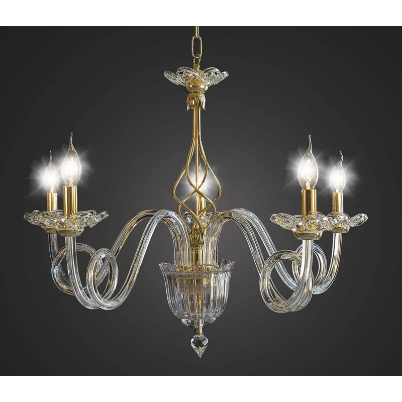 Chandelier classic gold crystal 5 lights BGA 1671 swarovsky design