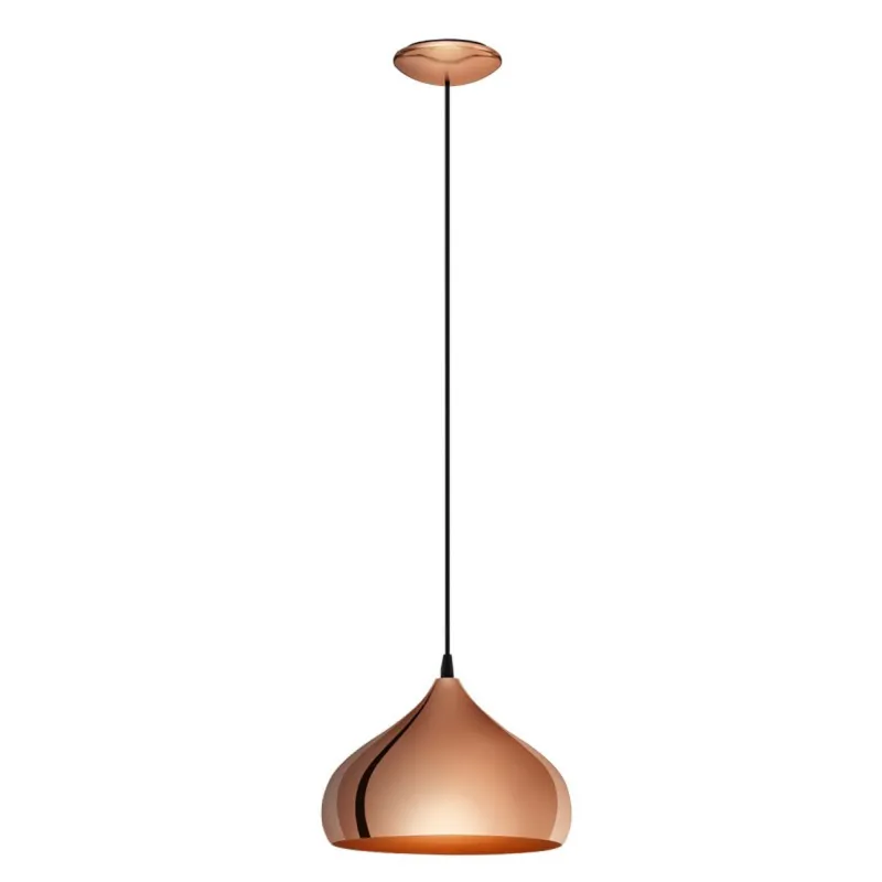 Lampadario vintage 1 luce rame GLO 49449 Hapton