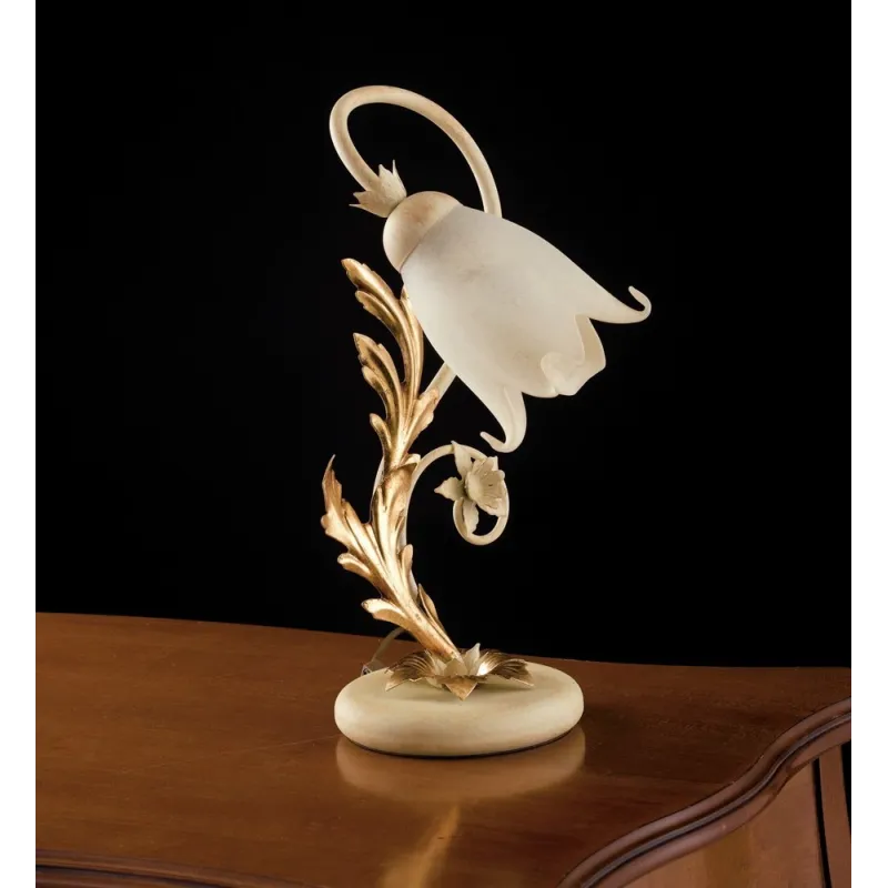 Table lamp light wrought iron ivory-gold art. LP120