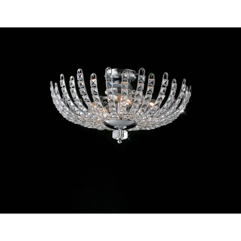 Modern designer ceiling lamp with 5 lights LGT Florence pl5 crystals