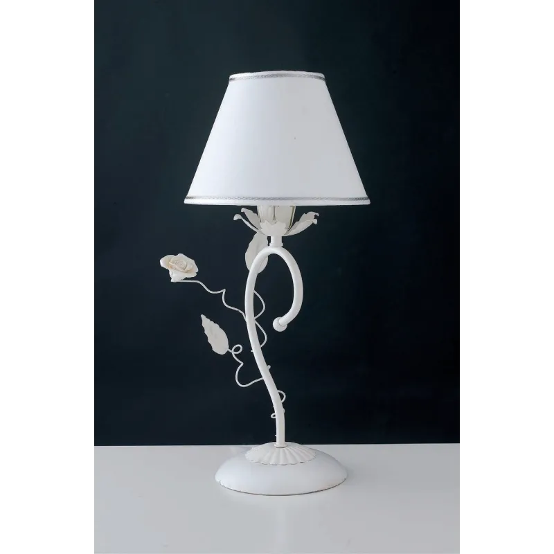 Lumetto contemporaneo con rose 1 luce LGT Bouquet lp bianco