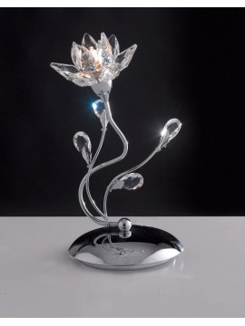 Chromed modern table lamp with crystals 1 light LGT Flower lp
