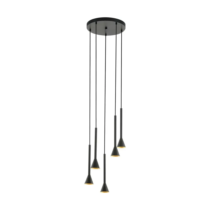 Lampadario moderno a led nero 5 luci GLO 97606 Cortaderas