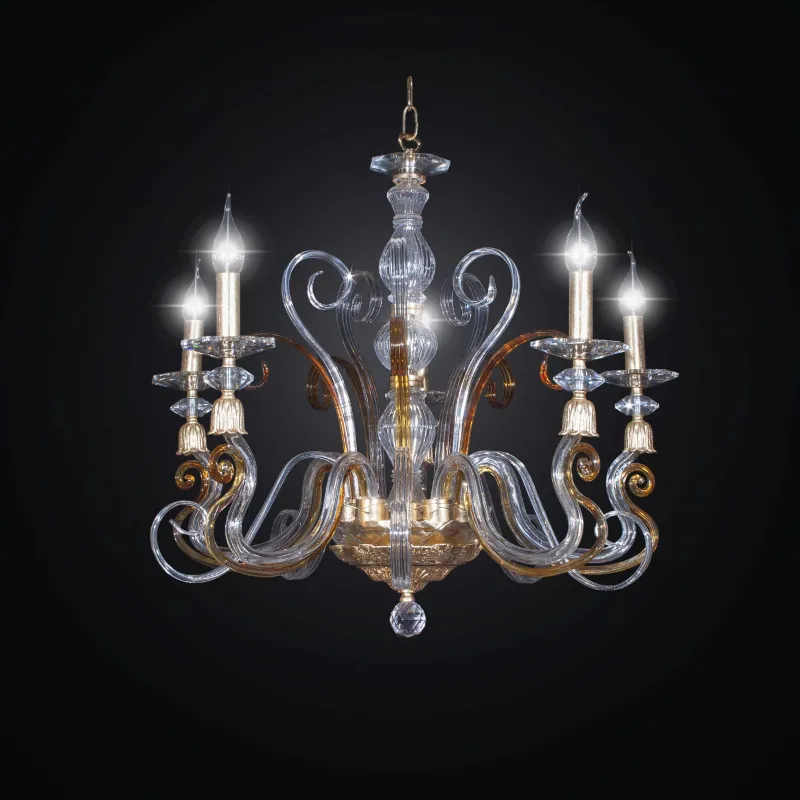 Classic chandelier in crystal and brass swarovsky design 5 lights BGA 2306-5