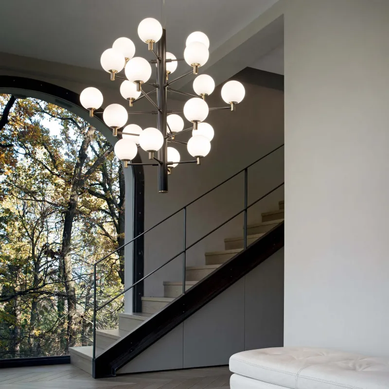 Modern chandelier 20 lights minimal ideal-lux design Copernicus sp20 black