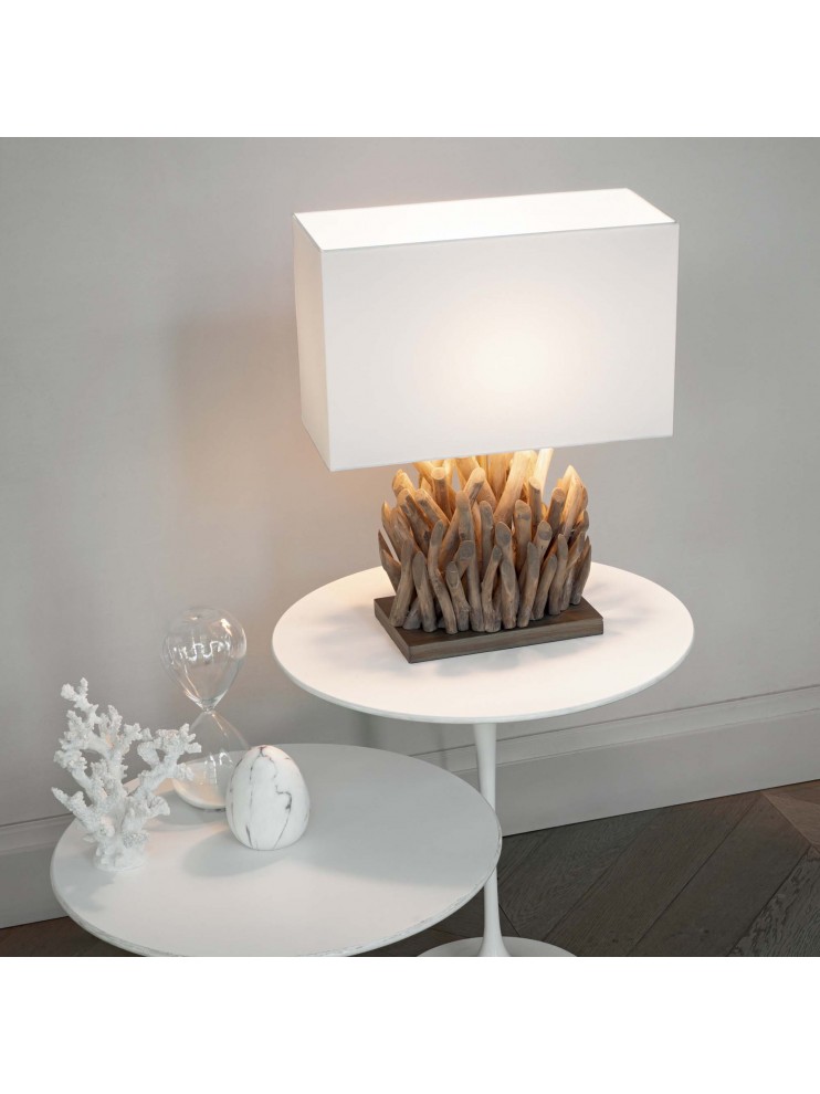 Lampada da tavolo moderna in legno naturale classico DL0136