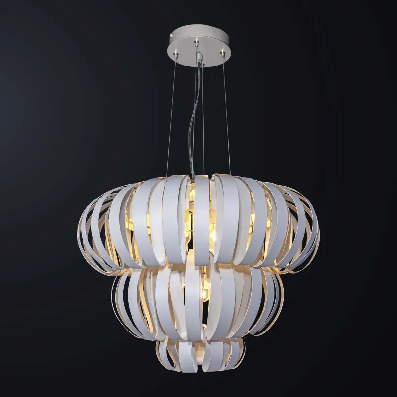 Plafoniera moderna design metallo bianco 6 luci BGA 3039-pl80