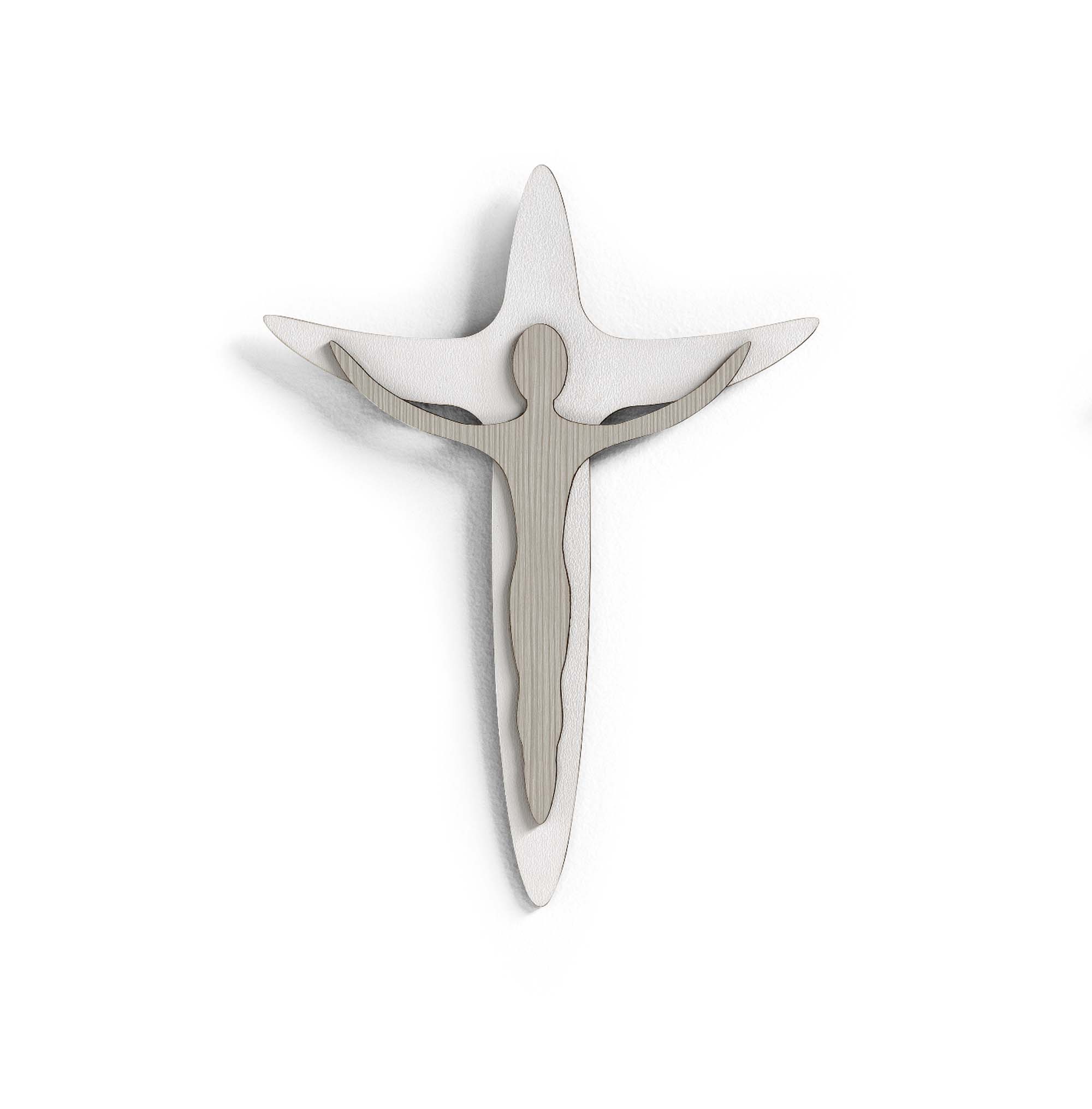 Modern stylized wooden laser design wall crucifix 30x40 CR600