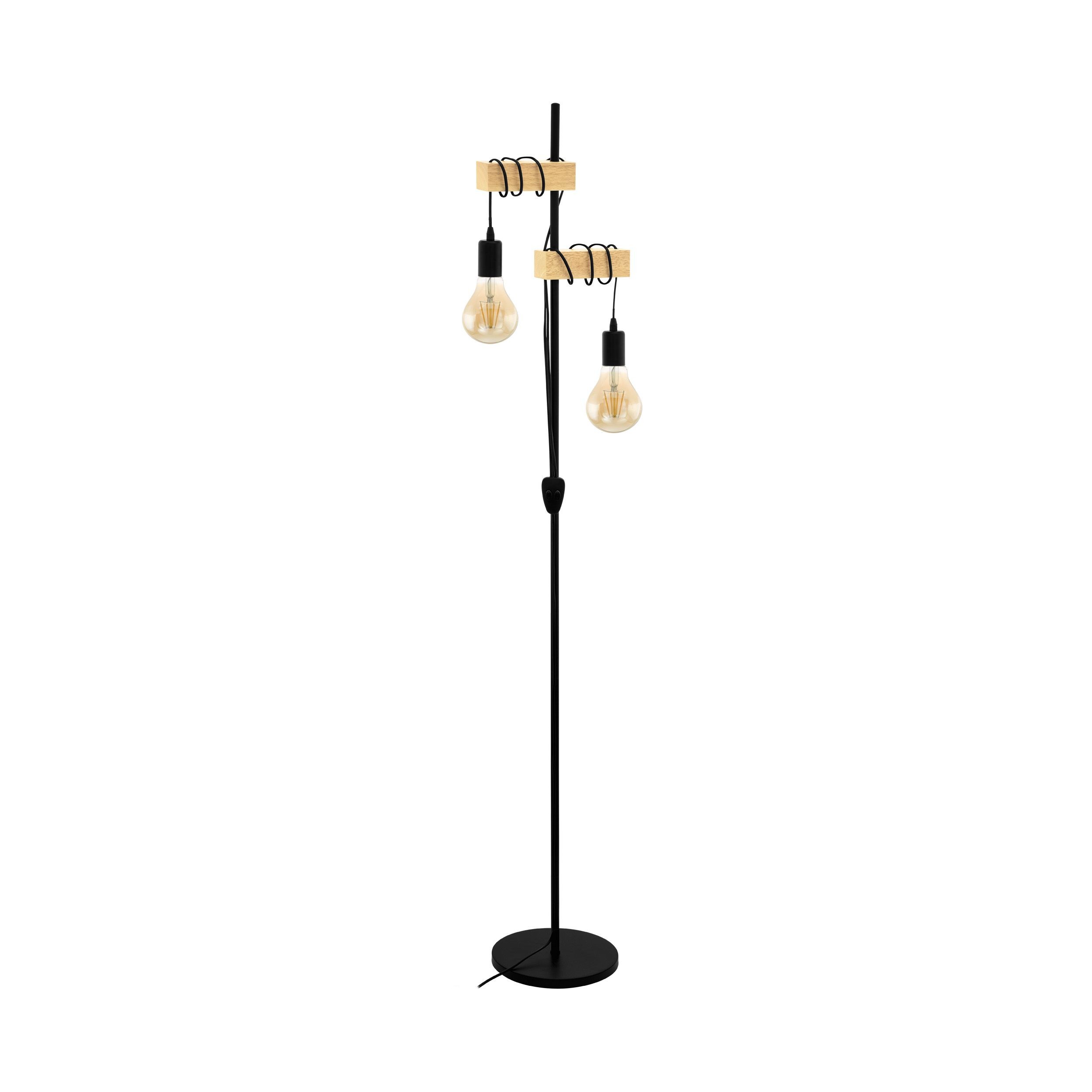 Lampada da terra piantana vintage moderna nera a 1 luce stf 0018