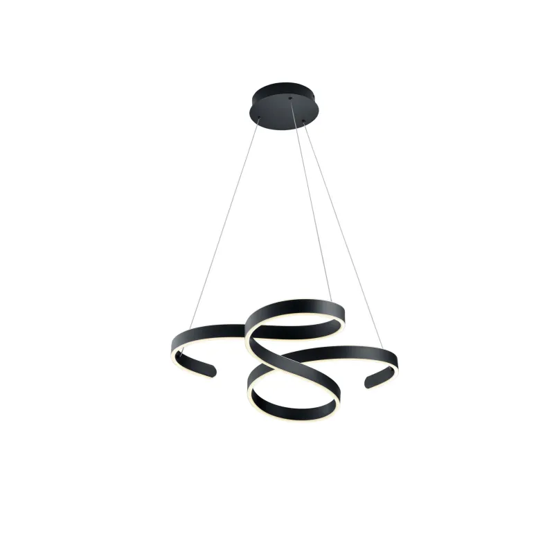 Modern design black LED chandelier trio 371310142 Francis